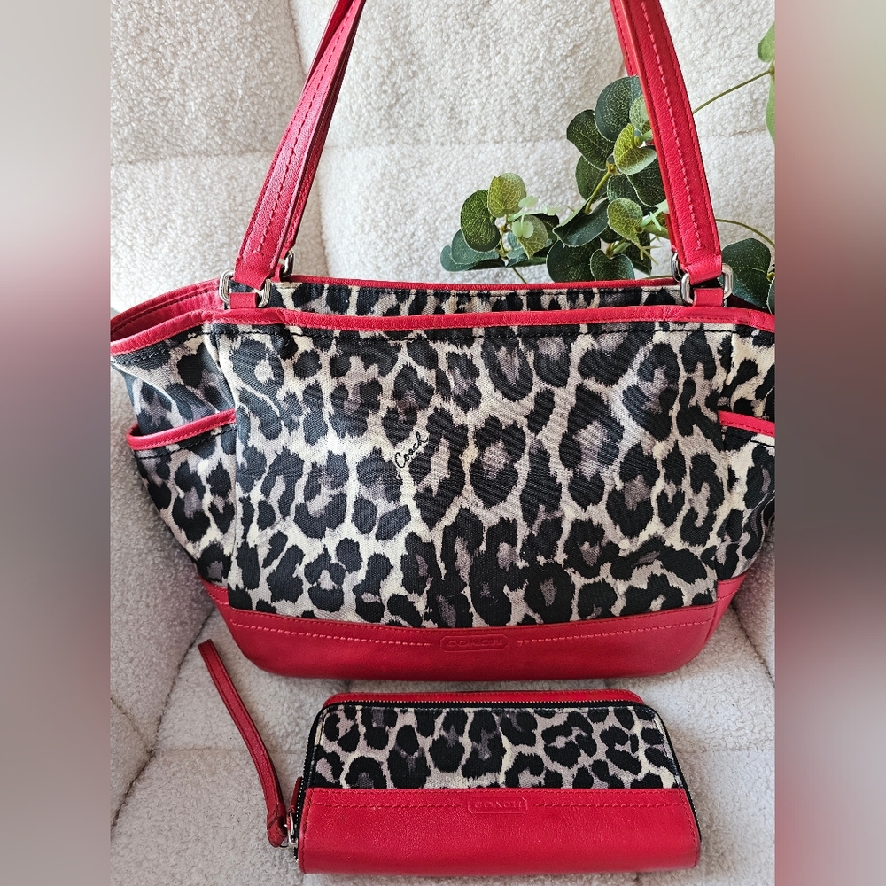 Coach Leopard Print Set: Tote & Wallet - Picture 6 of 13